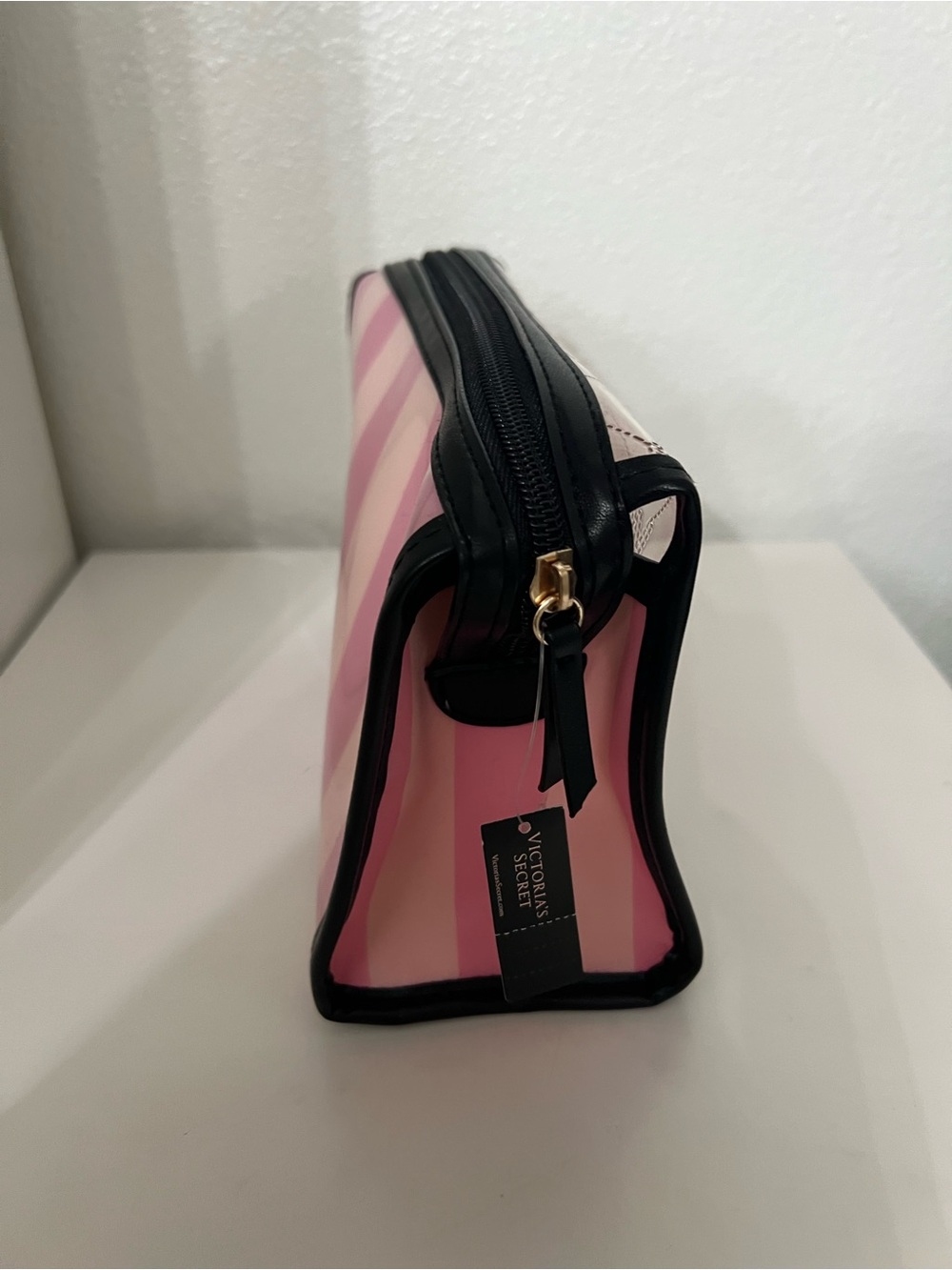 Victoria's Secret Pink Striped Clear Travel Cosmetic Pouch - Picture 3 of 6